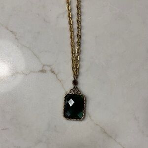 Ralph Lauren Gold and Green Pendant Necklace
